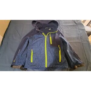 Snozu Jacket Boys Size 5/6 Black Full Zip Hood Winter Coat